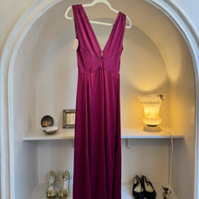 Load image into Gallery viewer, Vintage 1930s silk satin dark raspberry evening gown