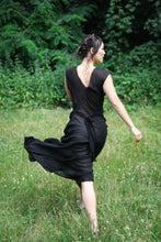 Load image into Gallery viewer, Vintage 1930s black silk chiffon dress
