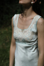 Load image into Gallery viewer, Vintage 1930s sky blue silk lace dress