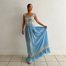 Load image into Gallery viewer, Vintage 1930s silk maxi dress blue