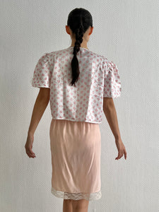 Vintage light pink lace rayon skirt