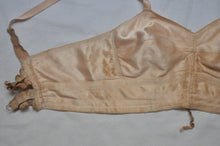 Load image into Gallery viewer, Rare 30s vintage bra French lingerie silk satin peach tones