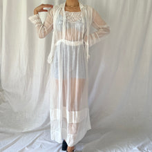 Load image into Gallery viewer, Antique Edwardian lawn dress cotton voile and lace