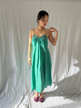 Load image into Gallery viewer, Vintage 1930s silk slip teal dyed dress