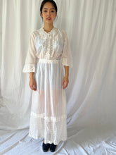 Load image into Gallery viewer, Antique Edwardian lawn dress cotton lace