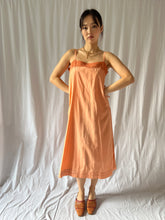 Load image into Gallery viewer, Antique 1920s silk and lace orange dyed dress