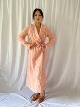 Load image into Gallery viewer, Vintage rare 1930s silk crepe textured peach robe
