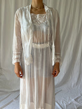 Load image into Gallery viewer, Antique Edwardian lawn dress cotton voile and lace