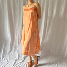 Load image into Gallery viewer, Antique 1920s silk and lace orange dyed dress