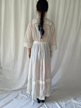 Load image into Gallery viewer, Antique Edwardian lawn dress cotton lace