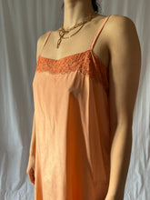 Load image into Gallery viewer, Antique 1920s silk and lace orange dyed dress