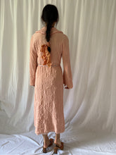 Load image into Gallery viewer, Vintage rare 1930s silk crepe textured peach robe