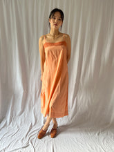 Load image into Gallery viewer, Antique 1920s silk and lace orange dyed dress