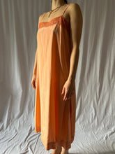 Load image into Gallery viewer, Antique 1920s silk and lace orange dyed dress