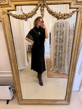 Load image into Gallery viewer, Reserved Antique Edwardian silk and lace black capelet