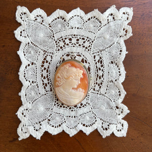 Antique Italian Silver Cameo brooch and pendant