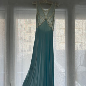 Vintage 1930s silk azzurre dress