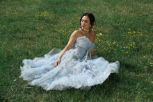 Load image into Gallery viewer, Vintage 1950s tulle light blue ball gown dress
