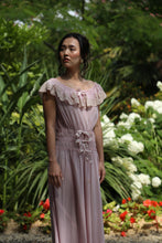 Load image into Gallery viewer, Vintage 1930s silk and lace sheer light mauve day dress