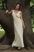 Load image into Gallery viewer, Vintage 1930s ivory silk maxi dress hand embroidered