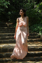Load image into Gallery viewer, Vintage 1930s silk blush dress with hand embroidered floral details