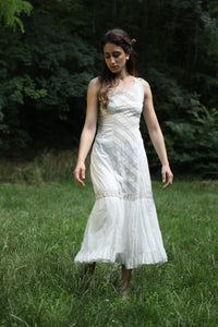 Antique Edwardian to 1920s white cotton lace maxi dress