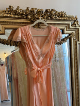 Load image into Gallery viewer, Vintage 1930s French silk peach dress