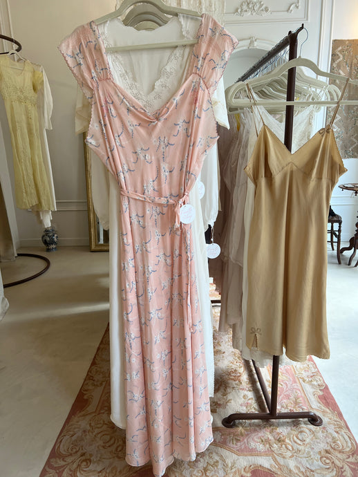 Vintage 1930s rayon floral dress sheer