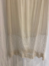 Load image into Gallery viewer, 1920s Sheer Cream Silk and Lace Dress with Button Closure.