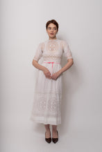 Load image into Gallery viewer, Antique Edwardian Cotton Cutwork Day Dress