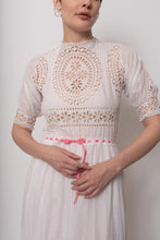 Load image into Gallery viewer, Antique Edwardian Cotton Cutwork Day Dress