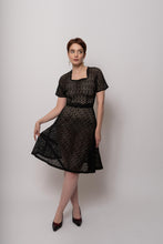 Load image into Gallery viewer, Vintage 1950s Black Organza Sheer Dress