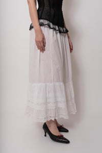 Antique White Cotton French Petticoat Skirt