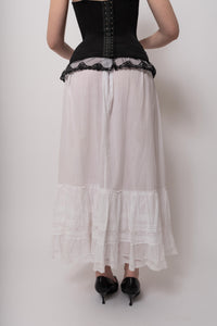 Antique White Cotton French Petticoat Skirt