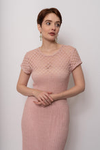 Load image into Gallery viewer, French Vintage 1970s Pink Crochet Dress