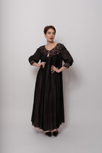 Load image into Gallery viewer, Antique Silk Black And Blush Handmade Robe