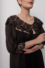 Load image into Gallery viewer, Antique Silk Black And Blush Handmade Robe