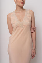 Load image into Gallery viewer, Early 1930s Blush Silk with Silk Appliqué and Lace Trim Details