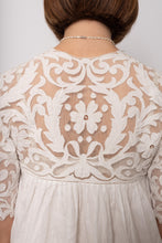 Load image into Gallery viewer, Antique Cotton Linen White Dress Cutwork Lace