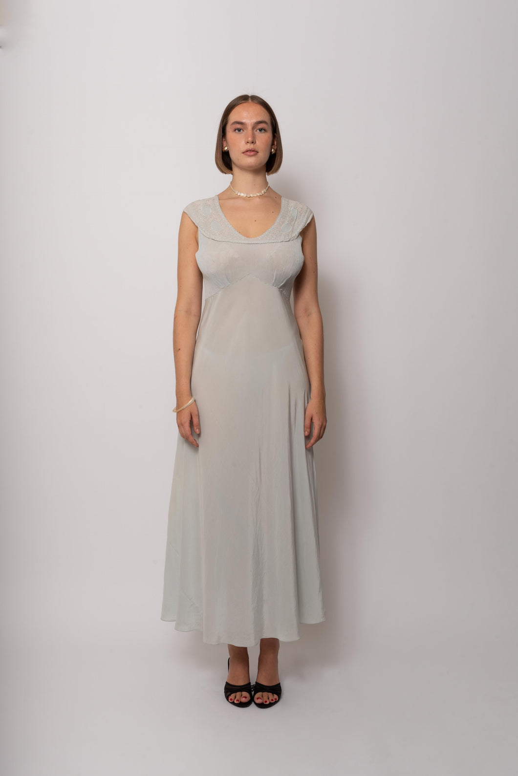 Vintage 1930s Mint Silk Gown