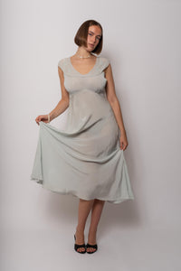 Vintage 1930s Mint Silk Gown