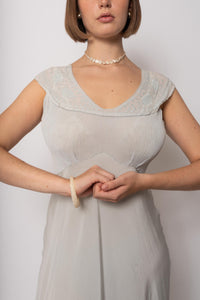 Vintage 1930s Mint Silk Gown