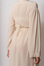 Load image into Gallery viewer, Vintage 1930s Ivory Silk Maxi Dress High Neckline