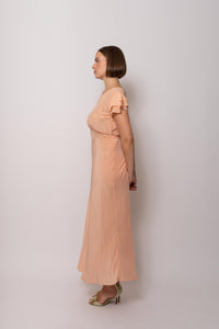 Vintage 1930s Silk Peach Maxi Dress