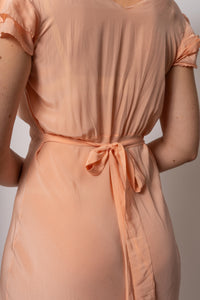 Vintage 1930s Silk Peach Maxi Dress