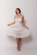 Load image into Gallery viewer, Antique White Cotton Crochet Dress Handmade