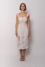 Load image into Gallery viewer, Antique Early 1900s White Paneled Dress with Floral Cutwork and Silk Straps