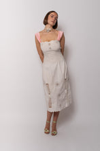 Load image into Gallery viewer, Antique Early 1900s White Paneled Dress with Floral Cutwork and Silk Straps