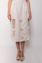 Load image into Gallery viewer, Antique Early 1900s White Paneled Dress with Floral Cutwork and Silk Straps