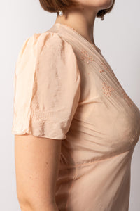 Vintage 1930s Peach Silk Maxi Dress